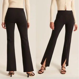 Abercrombie & Fitch Ponte Front Split-Hem Flare Pants